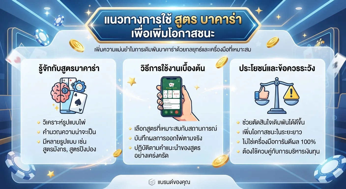 แนวทางการใช้ สูตร บา คา ร่า เพื่อเพิ่มโอกาสชนะ